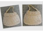 PICCOLA BORSETTA FATTA A MANO CON UNCINETTO FILO DI RAFFIA E PERLINE -