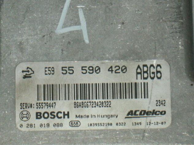 0281019088 ECU ASTRA INSIGNIA ZAFIRA 0281019088 55590420 ABG6 EDC17C59-1.15 - Foto 2