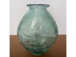 Vaso in Vetro Verde-Azzurro di forma ovoidale 31 x 27 x 12 cm.