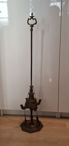 candelabro bugia brucia profumi in ottone h 84cm peso 2,5kg