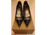 PAIA DI SCARPE ELEGANTI DONNA,NERO CON TACCO 7 CM N.37 BRAND:BUGIARDA,VERA PELLE
