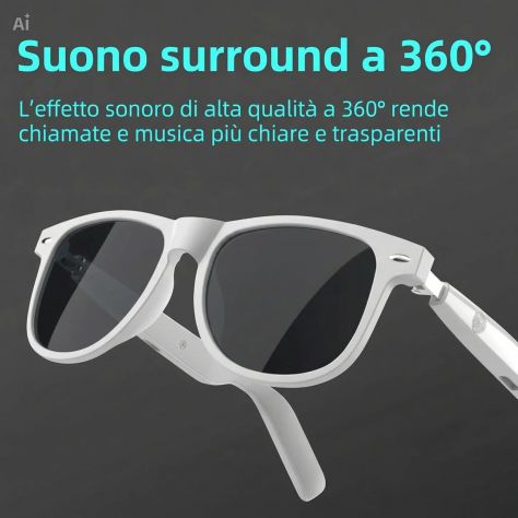 Occhiali Smart Bluetooth Ascolta Musica e Rispondi alle Chiamate (Nero) - Foto 3
