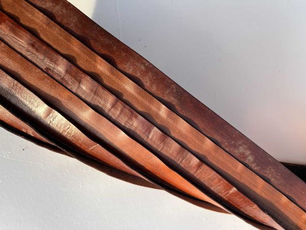 T44 Fascia in pelle a vegetale anilina brandy H 10,5 cm - L 4 mt - Foto 4
