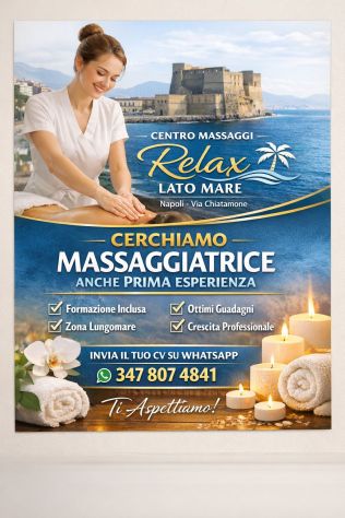 RICERCA MASSAGGIATRICE –professionale  Via Chiatamone abitante in zona Tel:3478074841