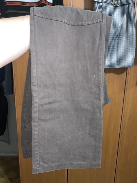PANTALONI DA DONNA ELASTICIZZATI,VINTAGE,A VITA BASSA,MARRONE SCURO,CON 5 TASCHE - Foto 10