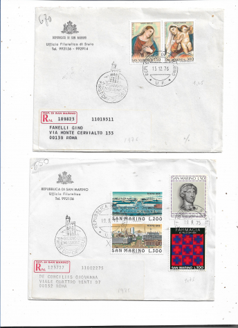 1964/1995 SAN MARINO N 80 FRANCOBOLLI USATI SU 28 BUSTE FDC - Foto 8