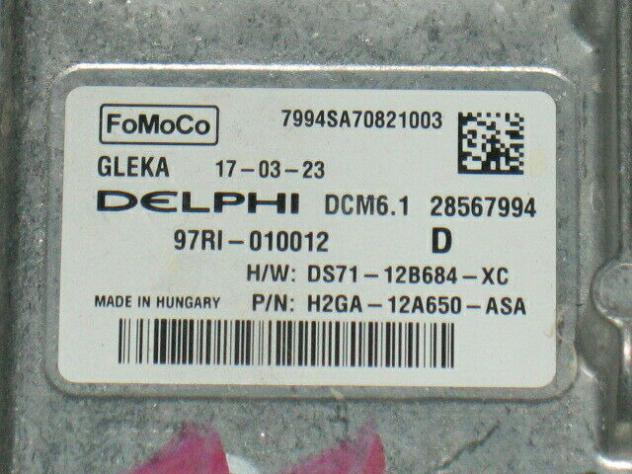 DS7112B684XC ECU FORD KUGA 28567994 DS71-12B684-XC H2GA-12A650-ASA DCM6.1 - Foto 2