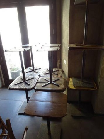 12 Tavolini bar legno massello e ferro lotto - Foto 2
