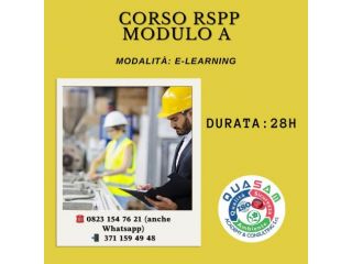 Corso RSPP Modulo A (28 ore) - E-Learning