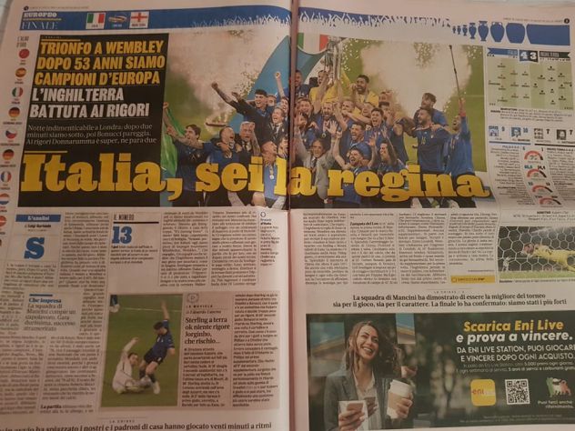 TROPPO BELLO Gazzetta Euro 2020 Italia Campione d'Europa 11 luglio 2021 - Foto 3