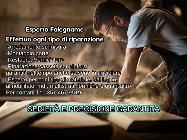 Falegname, Falegnameria artigianale arredamento su misura, riparazioni