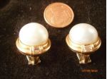 Orecchini autentici in oro, perle e brillantini