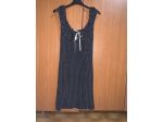 VESTITO AL GINOCCHIO ELASTICIZZATO VERO MADE IN ITALY VINTAGE NERO CON POIS BIAN