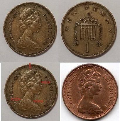 R201 - REGNO UNITO.- MONETE RARE CON DIFETTO DI CONIO