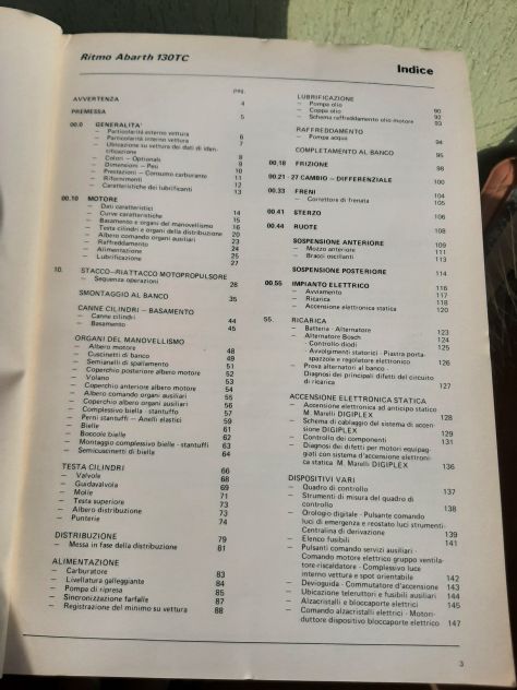 FIAT NUOVA  RITMO ABARTH 130 TC MANUALE DI ASSISTENZA TECNICA 1983 - Foto 8