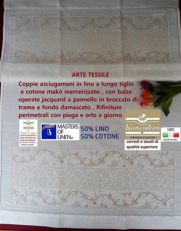 TOVAGLIE ASCIUGAMANI LENZUOLA FIANDRA LINO TESSUTI A TELAIO - Foto 4