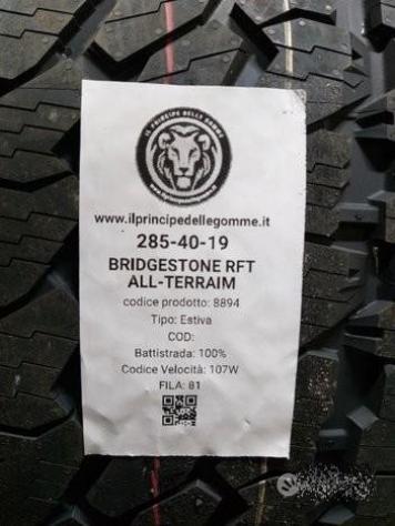 4 gomme 285 40 19 bridgestone rft a8894 - Foto 2