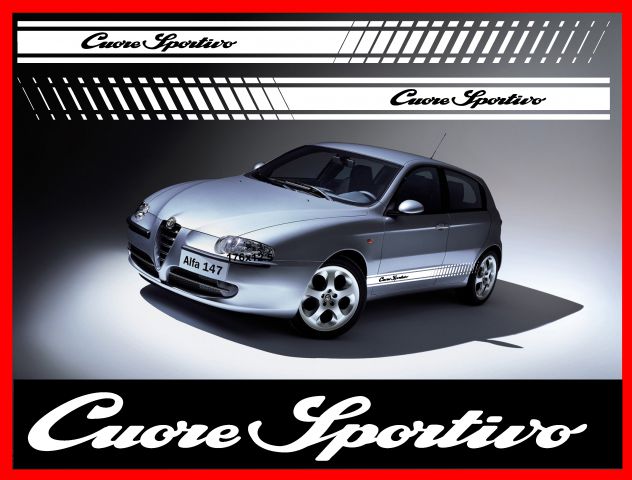 Coppia adesivi alfa romeo 147+2 scritte omaggio
