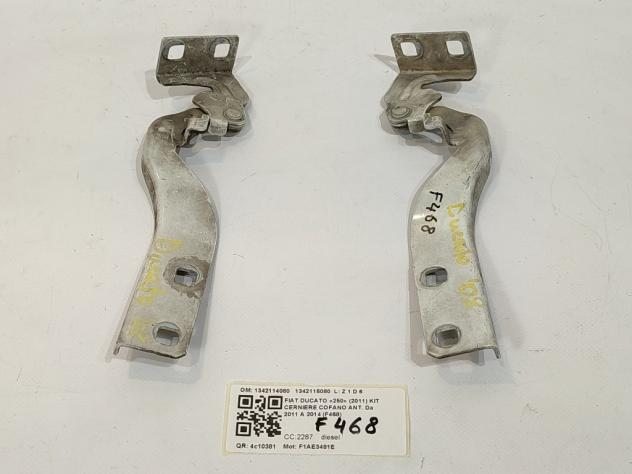 CERNIERE COFANO ANTERIORE DX E SX FIAT Ducato 5° Serie 1342114080 1342115080 F1AE3481E (0614) - Foto 3