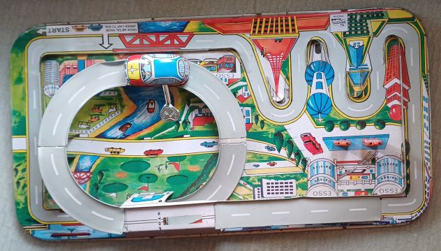 PISTA di latta, giocattolo modello litografico vintage. - Foto 7