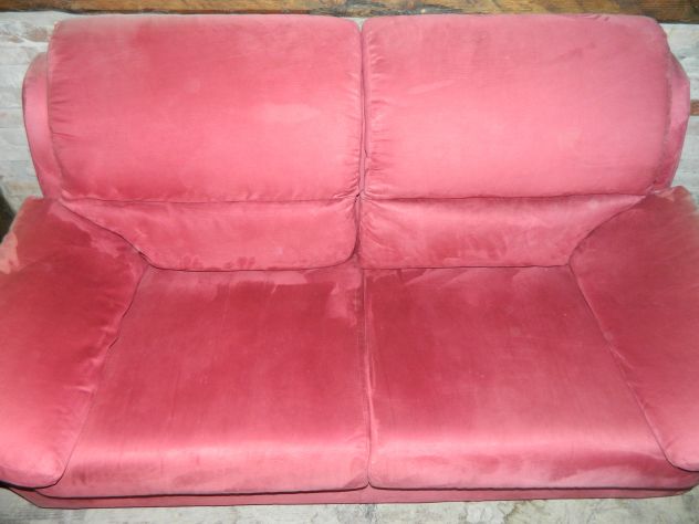 Divano due posti in velour bordeaux - Foto 7