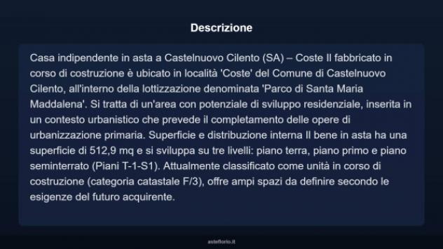 Immobile in asta di 512 m² in vendita a Castelnuovo Cilento - Foto 5