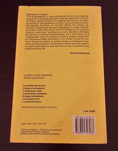 IL PAPPAGALLO BALBUZIENTE di Alfred Hitchcock, Mondadori 1989. - Foto 3