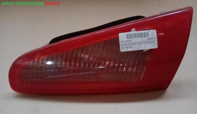FANALE POST.D.ALFA ROMEO 147 '05 INT. 999-U04578 Parti elettriche  Fanaleria  Fanali  Fanale int. post. d ALFA ROMEO - 147 - 01-11-2004 - 01-07-2011