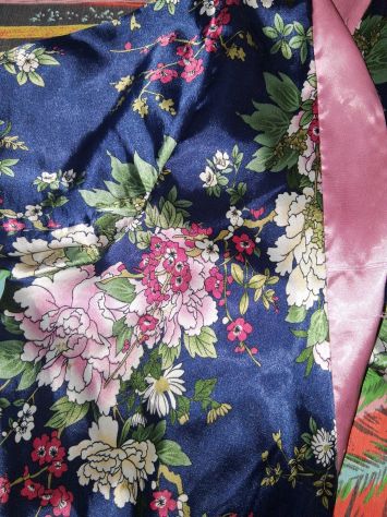 Vestaglia Donna a Kimono Fruscio in raso satinato lucido Taglia Unica - Foto 4