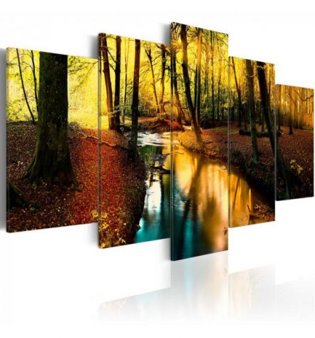 Quadro Torrente Boschivo 100x50 E 200x100 ARREDALACASA