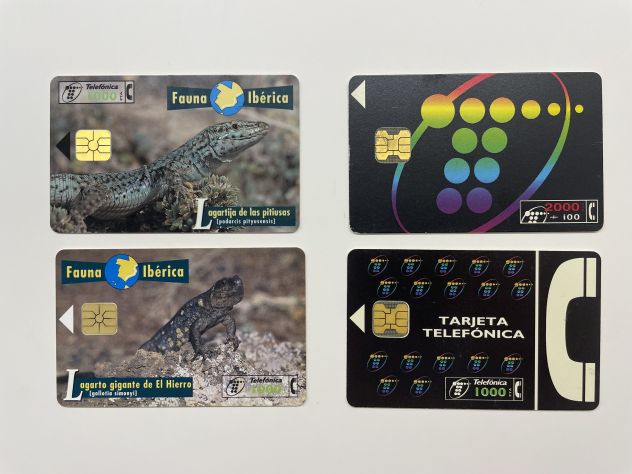 Lotto 4 carte schede telefoniche SPAGNA Telefonica de Espana CabiTel