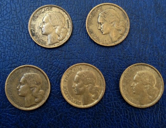 Lotto315- francia10 francs 5 monete vedi descrizione - Foto 2