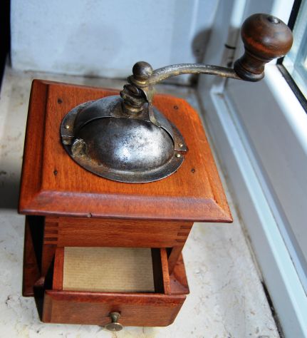 macina caffe in legno vintage con cassetto 10x13h18 - Foto 4