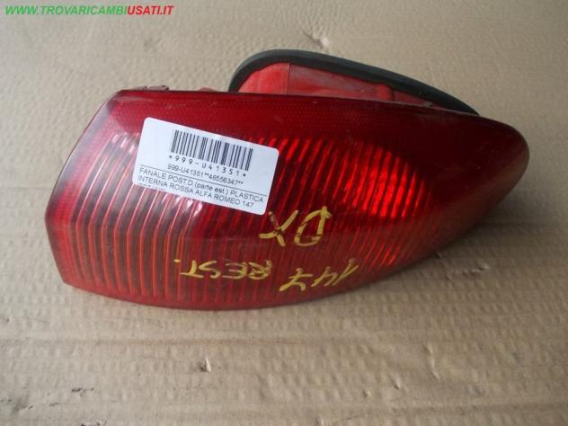 FANALE POST.D.(parte est.) PLASTICA INTERNA ROSSA ALFA ROMEO 147 (937-W8)  Parti elettriche  Fanaleria  Fanali  Fanale post. sx. ALFA ROMEO - 147 - 01
