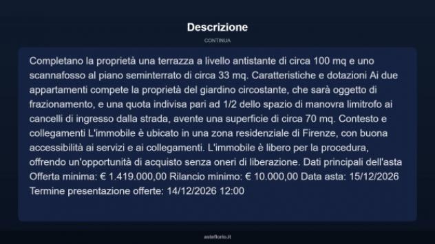 Immobile in asta di 270 m² con più di 5 locali in vendita a Firenze - Foto 4