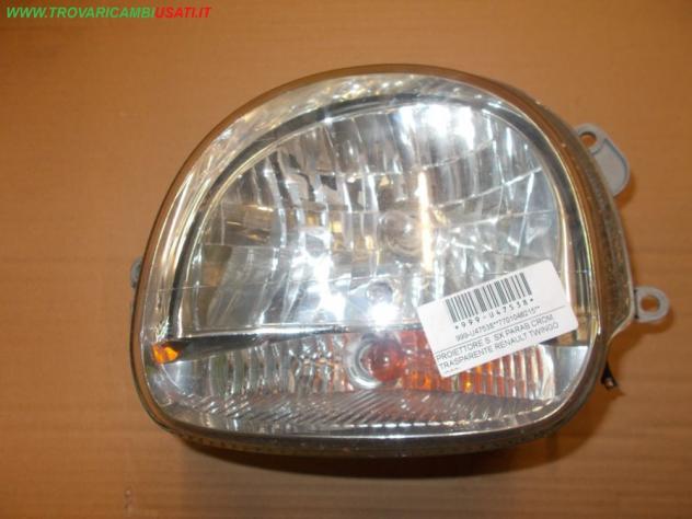 PROIETTORE S. SX PARAB.CROM. TRASPARENTE RENAULT TWINGO (C06)  Parti elettriche  Fanaleria  Proiettori  Proiettore ant. RENAULT - TWINGO - 01-09-1998