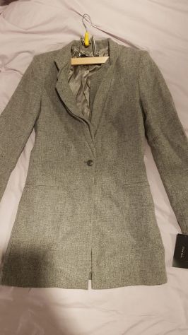 Cappotto Zara grigio, tg. XS, 100% lana, NUOVO CON ETICHETTA!