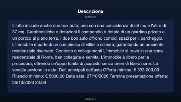 Immobile in asta di 200 m² con più di 5 locali e box auto doppio in vendita a Roma - Foto 4