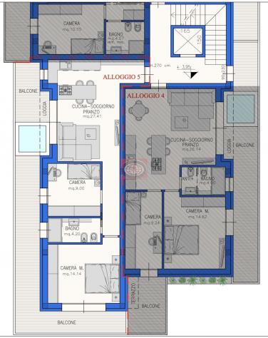 CESENATICO ( levante ): appart. NUOVO - CLASSE A4 - PIANO 1° con TERRAZZO - 2 letto, wc, ampia zona giorno - Foto 12