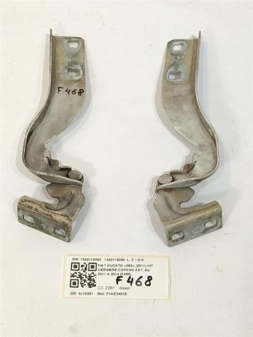 CERNIERE COFANO ANTERIORE DX E SX FIAT Ducato 5° Serie 1342114080 1342115080 F1AE3481E (0614) - Foto 2