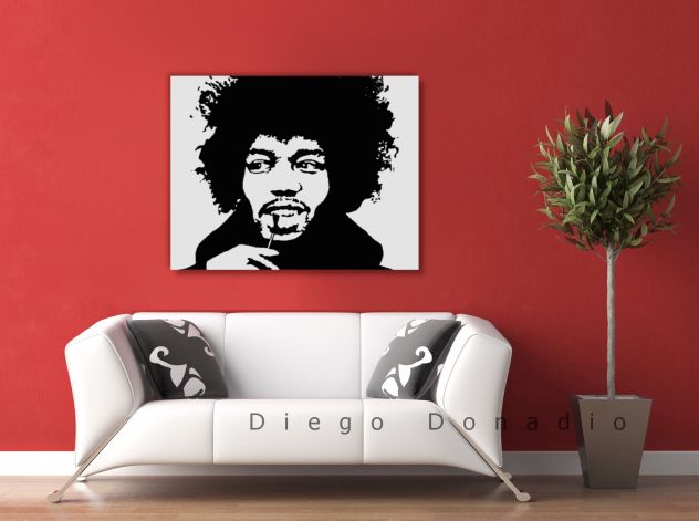 Quadro Jimi Hendrix dipinto a mano