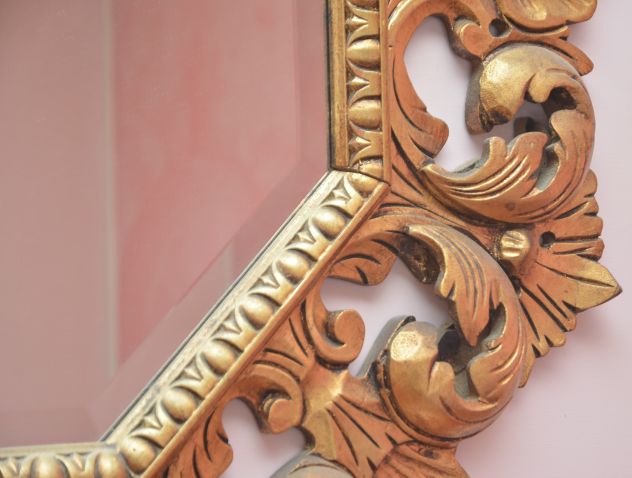 Specchiera in legno intagliato e dorato – Stile barocco - Foto 3