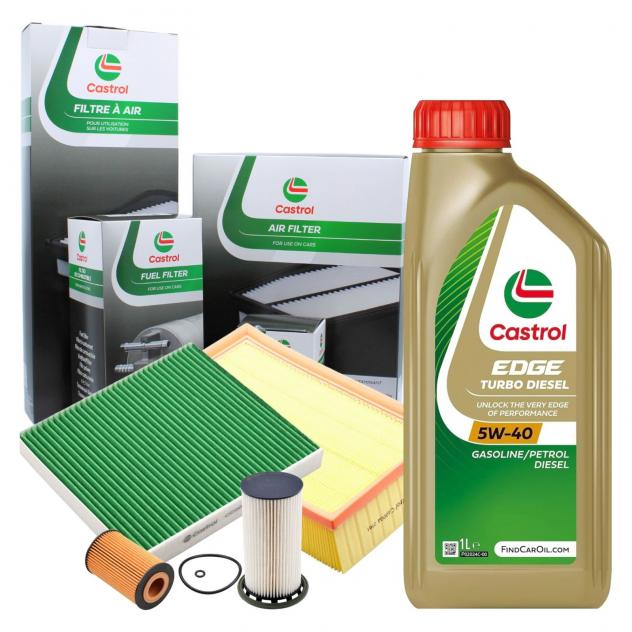 Kit Tagliando Castrol Audi A3 2.0 TDI 4 Filtri + 5lt Olio 5W40 Turbo Diesel