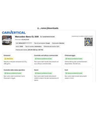 MERCEDES-BENZ CL 500 ???? CL500 Tagliandi - Garanzia rif. 23515940 - Foto 2