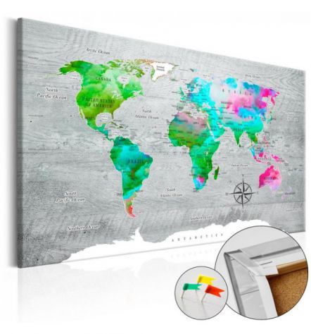 Quadro Di Sughero Mappamondo Verde Arredalacasa