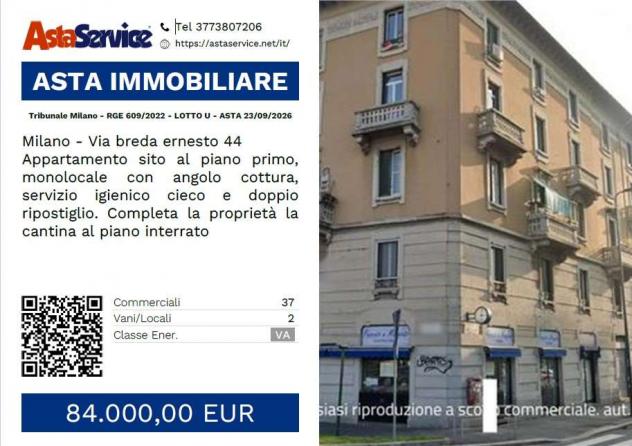 Tribunale Milano - RGE 609/2022 - LOTTO U - Tribunale Milano - RGE 609/2022 - LOTTO U - ASTA 23/09/2026