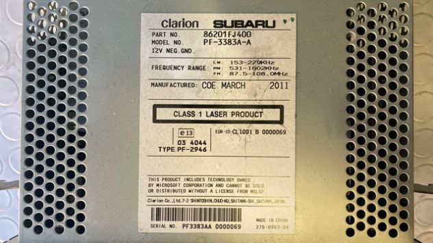 Autoradio Subaru XV del 2012 - Foto 3