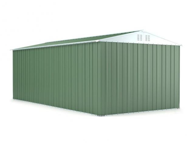Box prefabbricato, casetta da giardino in lamiera zincata. Capanno ricovero attrezzi o deposito/garage auto in Acciaio 3.27 x 6.11 m x h2.35 m - 346 K - Foto 4