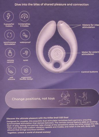 Gizi Duo Snail Vibratore Dual Couples Stimulator - Foto 3
