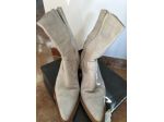 Stivaletti pelle artigianali vera pelle n 40 bianco ghiaccio